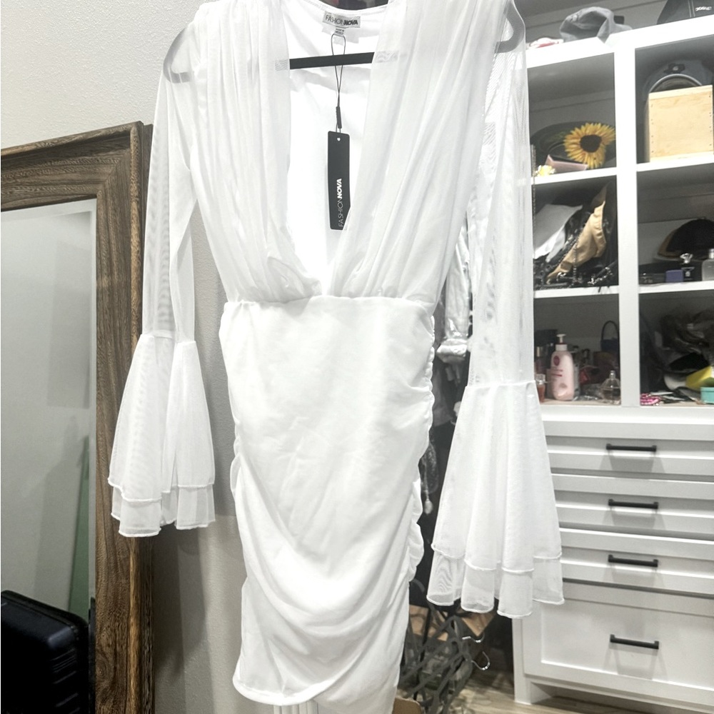 White Fashion nova Dress